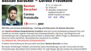 RKI-Files und die Corona-Aufarbeitung – Fachvortrag mit Bastian Barucker